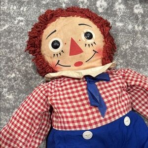 Raggedy Andy 
Vintage Rag Doll with Red Hair and Blue Outfit